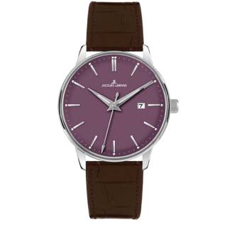 Ρολόι Jacques LEMANS N-213E Jacques LEMANS Classic Nostalgie Brown Leather Strap