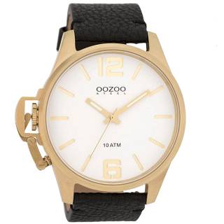 ΡΟΛΟΙ OOZOO  OSGR01 OOZOO Steel Black Leather Strap