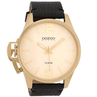 ΡΟΛΟΙ OOZOO  OSGR03 OOZOO Steel Black Leather Strap