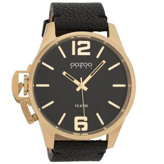 ΡΟΛΟΙ OOZOO  OSGR05 OOZOO Steel Black Leather Strap