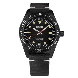 ΡΟΛΟΙ FONDERIA  P-6N013UNN FONDERIA The Gambler Black Leather Strap