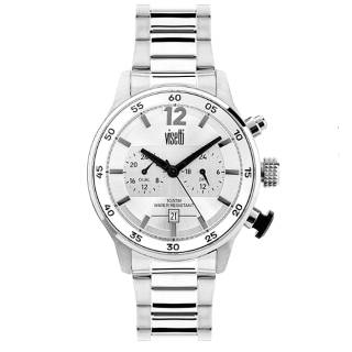 ΡΟΛΟΙ VISETTI  PE-692SI  VISETTI Skyline Dual Time Silver Stainless Steel Bracelet