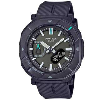 ΡΟΛΟΙ CASIO PRJ-B001-1ER CASIO Protrek Solar Dual Time Chronograph Black Biosourced Strap