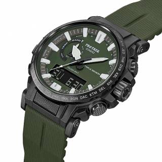 ΡΟΛΟΙ CASIO PRW-61Y-3ER CASIO Protrek Tough Solar Triple Sensor Chronograph Khaki Biosourced Strap