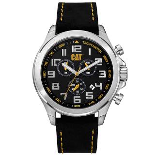 ΡΟΛΟΙ CATERPILLAR   PU24334117 CATERPILLAR Operator  Chronograph Black Leather Strap