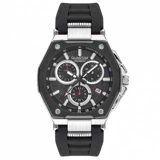 ΡΟΛΟΙ QUANTUM  PWG1005.351 QUANTUM Chronograph Black Silicone Strap