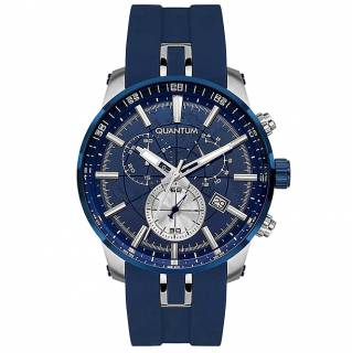 ΡΟΛΟΙ QUANTUM  PWG560.399 QUANTUM Chronograph Blue Silicone Strap