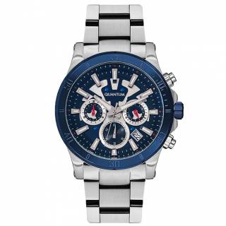 ΡΟΛΟΙ QUANTUM  PWG677.990 QUANTUM Powertech Chronograph Silver Stainless Steel Bracelet