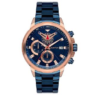 ΡΟΛΟΙ QUANTUM  PWG702.490 QUANTUM Powertech Chronograph Blue Stainless Steel Bracelet