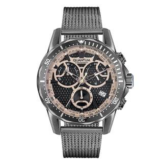 ΡΟΛΟΙ QUANTUM  PWG862.050 QUANTUM Mens Chronograph Grey Stainless Steel Bracelet