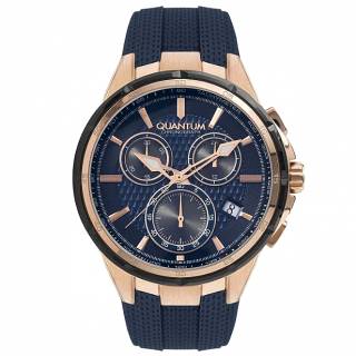 ΡΟΛΟΙ QUANTUM  PWG953.069 QUANTUM Chronograph Blue Silicone Strap