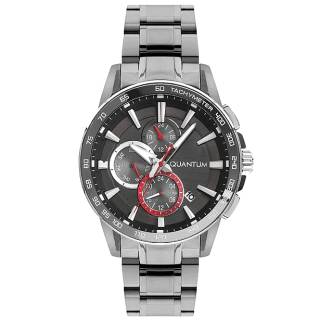 ΡΟΛΟΙ QUANTUM  PWG993.350 QUANTUM Dual Time Silver Stainless Steel Bracelet