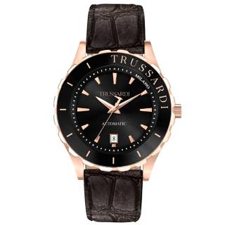 ΡΟΛΟΙ TRUSSARDI  R2421143001 TRUSSARDI T-Logo Automatic Brown Leather Strap