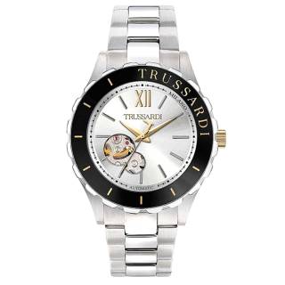 ΡΟΛΟΙ TRUSSARDI  R2423143001 TRUSSARDI T-Logo Automatic Silver Stainless Steel Bracelet