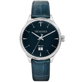 ΡΟΛΟΙ TRUSSARDI  R2451130001 TRUSSARDI T-Complicity Blue Leather Strap