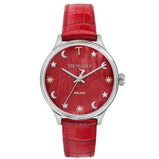 ΡΟΛΟΙ TRUSSARDI  R2451130502 TRUSSARDI T-Complicity Red Leather Strap