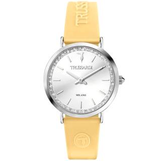 ΡΟΛΟΙ TRUSSARDI  R2451140503 TRUSSARDI T-Motif Crystals Yellow Silicone Strap