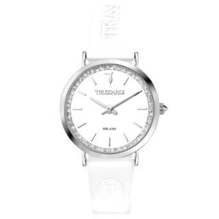 ΡΟΛΟΙ TRUSSARDI  R2451140504 TRUSSARDI T-Motif Crystals White Silicone Strap