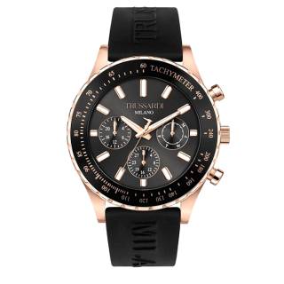 ΡΟΛΟΙ TRUSSARDI  R2451143002 TRUSSARDI T-Logo Black Silicone Strap