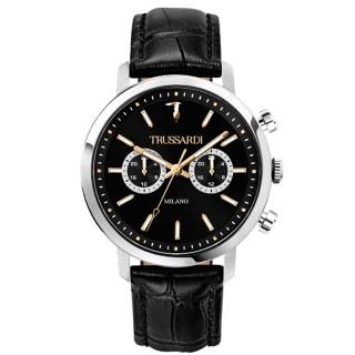 ΡΟΛΟΙ TRUSSARDI  R2451147001 TRUSSARDI T-Couple Black Leather Strap