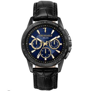 ΡΟΛΟΙ TRUSSARDI R2451153001 TRUSSARDI Τ-Hawk Chronograph Black Leather Strap