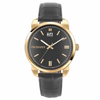 ΡΟΛΟΙ TRUSSARDI R2451154002 TRUSSARDI T-City  Black Leather Strap