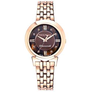 ΡΟΛΟΙ TRUSSARDI  R2453105505 TRUSSARDI Antilia Diamonds Rose Gold Stainless Steel Bracelet