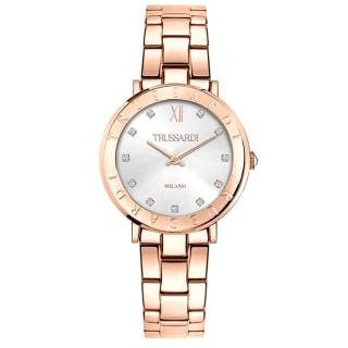 ΡΟΛΟΙ TRUSSARDI  R2453115509 TRUSSARDI T-Vision Crystals Rose Gold Stainless Steel Bracelet