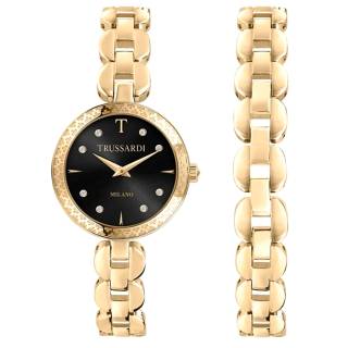 ΡΟΛΟΙ TRUSSARDI  R2453137506 TRUSSARDI T-Chain Crystals Gold Stainless Steel Bracelet Gift Set