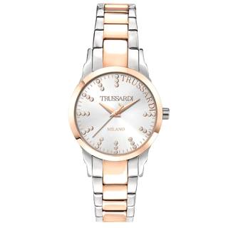 ΡΟΛΟΙ TRUSSARDI  R2453141501 TRUSSARDI T-Bent Crystals Two Tone Stainless Steel Bracelet