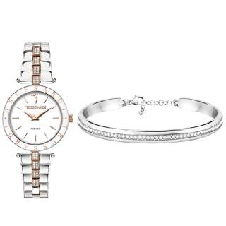 ΡΟΛΟΙ TRUSSARDI R2453145507 TRUSSARDI T-Shiny Crystals Two Tone Stainless Steel Bracelet Gift Set