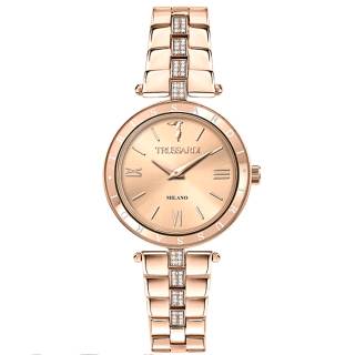 ΡΟΛΟΙ TRUSSARDI R2453145509 TRUSSARDI T-Shiny Crystals Rose Gold Stainless Steel Bracelet