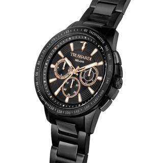 ΡΟΛΟΙ TRUSSARDI  R2453153002 TRUSSARDI Τ-Hawk Chronograph Black Stainless Steel Bracelet