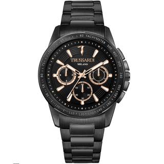 ΡΟΛΟΙ TRUSSARDI  R2453153002 TRUSSARDI Τ-Hawk Chronograph Black Stainless Steel Bracelet