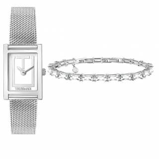 ΡΟΛΟΙ TRUSSARDI  R2453155505 TRUSSARDI T-Strict   Silver Stainless Steel Bracelet