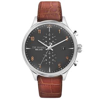 ΡΟΛΟΙ TRUSSARDI  R2471630001 TRUSSARDI T-Complicity Chronograph Brown Leather Strap