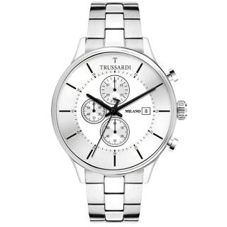 ΡΟΛΟΙ TRUSSARDI  R2473630004 TRUSSARDI T-Complicity Chronograph Silver Stainless Steel Bracelet