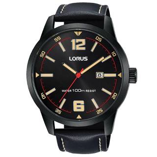 ΡΟΛΟΙ LORUS  RH983HX9 LORUS Gents Black Leather Strap