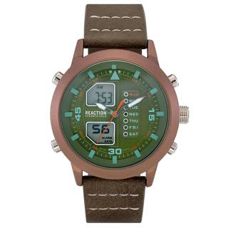 Ρολόι REACTION KENNETH COLE RK50904003 REACTION KENNETH COLE Ana-Digi Chronograph Brown Synthetic Strap