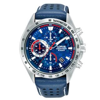 ΡΟΛΟΙ LORUS   RM317JX9 LORUS Sports Chronograph Blue Leather Strap