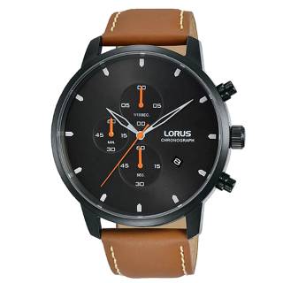 ΡΟΛΟΙ LORUS  RM365EX9 LORUS Gents Chronograph Brown Leather Strap