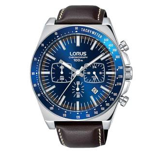 ΡΟΛΟΙ LORUS RT357GX9 LORUS SPORTS Chronograph Brown Leather Strap