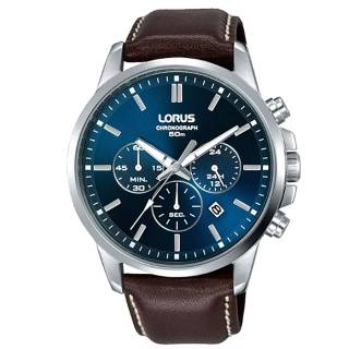 ΡΟΛΟΙ LORUS  RT389GX9  LORUS SPORTS Chronograph Brown Leather Strap