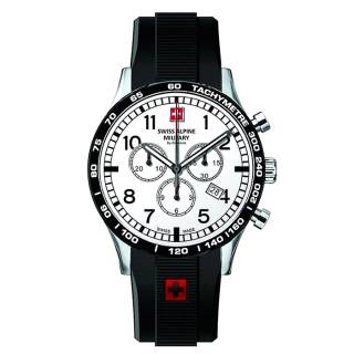 ΡΟΛΟΙ SWISS ALPINE MILITARY SAM1746.9832 SWISS ALPINE MILITARY Aviator Chronograph Black Rubber Strap