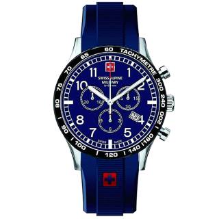 ΡΟΛΟΙ SWISS ALPINE MILITARY SAM1746.9835 SWISS ALPINE MILITARY Aviator Chronograph Blue Rubber Strap