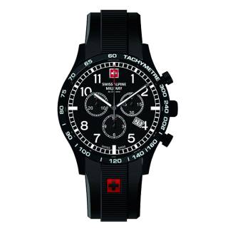 ΡΟΛΟΙ SWISS ALPINE MILITARY SAM1746.9877 SWISS ALPINE MILITARY Aviator Chronograph Black Rubber Strap