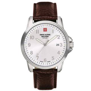 ΡΟΛΟΙ SWISS ALPINE MILITARY SAM7011.1532 SWISS ALPINE MILITARY Leader Brown Leather Strap