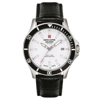 ΡΟΛΟΙ SWISS ALPINE MILITARY SAM7022.1532 SWISS ALPINE MILITARY Challenger Black Leather Strap