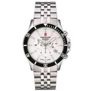 ΡΟΛΟΙ SWISS ALPINE MILITARY SAM7022.9132 SWISS ALPINE MILITARY Challenger Chronograph Silver Stainless Steel Bracelet