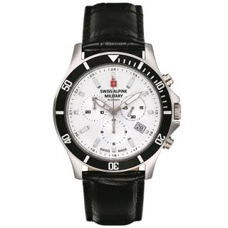 ΡΟΛΟΙ SWISS ALPINE MILITARY SAM7022.9532 SWISS ALPINE MILITARY Challenger Chronograph Black Leather Strap